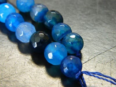 8MM Blue Fire Agate Gemstone Beads - Faceted Natural Fire Agate Stone Beads - - Thumbnail 7