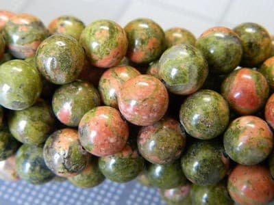 8MM Natural Unakite Gemstone Round Beads - Unakite Round Stone Beads All - Thumbnail 2