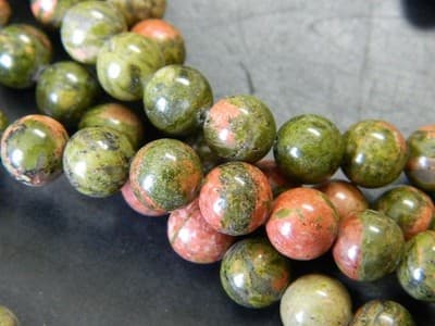 8MM Natural Unakite Gemstone Round Beads - Unakite Round Stone Beads All - Thumbnail 3