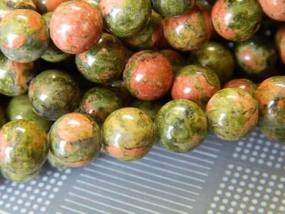 8MM Natural Unakite Gemstone Round Beads - Unakite Round Stone Beads All - Thumbnail 5