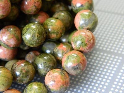 8MM Natural Unakite Gemstone Round Beads - Unakite Round Stone Beads All - Thumbnail 4