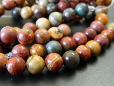 8MM Smooth Round Picasso Stone Jasper Beads - Round Picasso Jasper Gemstone - Image 1