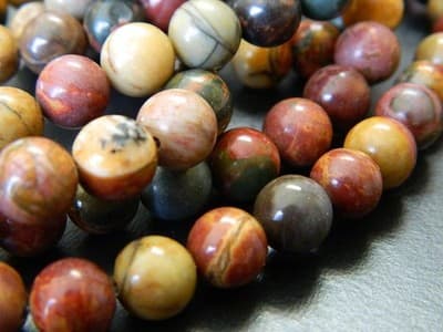 8MM Smooth Round Picasso Stone Jasper Beads - Round Picasso Jasper Gemstone - Thumbnail 4