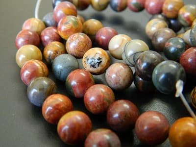 8MM Smooth Round Picasso Stone Jasper Beads - Round Picasso Jasper Gemstone - Thumbnail 5