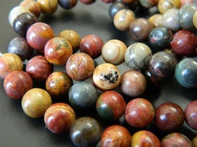 8MM Smooth Round Picasso Stone Jasper Beads - Round Picasso Jasper Gemstone - Thumbnail 3