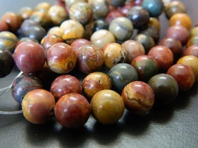 8MM Smooth Round Picasso Stone Jasper Beads - Round Picasso Jasper Gemstone - Thumbnail 9