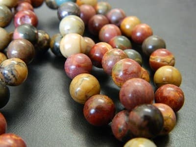 8MM Smooth Round Picasso Stone Jasper Beads - Round Picasso Jasper Gemstone - Thumbnail 8