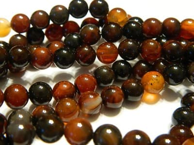 8MM Round DarkRed Agate Beads - 25 Per Order - Image 1