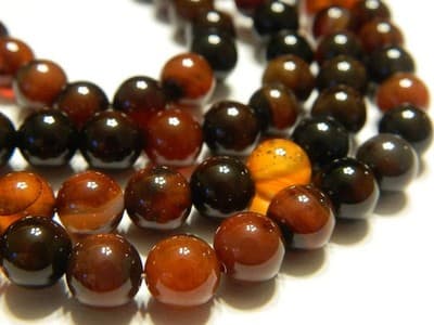 8MM Round DarkRed Agate Beads - 25 Per Order - Thumbnail 2
