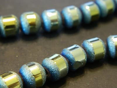 8MM Nebula Green Round Orbits Crystal Beads - Gold Striped Nebula Green Crystal - Thumbnail 4