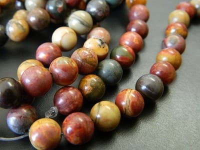 8MM Smooth Round Picasso Stone Jasper Beads - Round Picasso Jasper Gemstone - Thumbnail 6