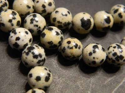 8MM Smooth Round Natural Dalmatian Jasper Beads - Dalmatian Jasper Gemstone - Image 1