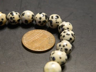 8MM Smooth Round Natural Dalmatian Jasper Beads - Dalmatian Jasper Gemstone - Thumbnail 7