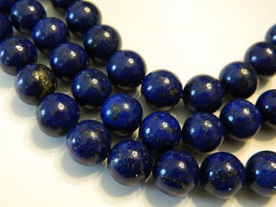 8MM Natural Round Dark Blue Dyed Lapis Lazuli Gemstone Beads - Deep Blue Lapis - Thumbnail 3