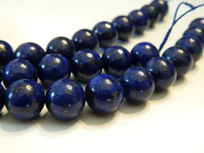 8MM Natural Round Dark Blue Dyed Lapis Lazuli Gemstone Beads - Deep Blue Lapis - Thumbnail 2