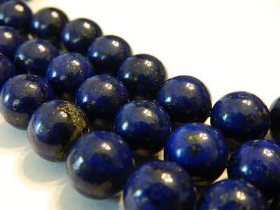 8MM Natural Round Dark Blue Dyed Lapis Lazuli Gemstone Beads - Deep Blue Lapis - Thumbnail 4