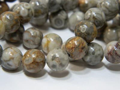 8MM Natural Fossilized Maifanite/Maifan Medical Stone Beads - - Thumbnail 6