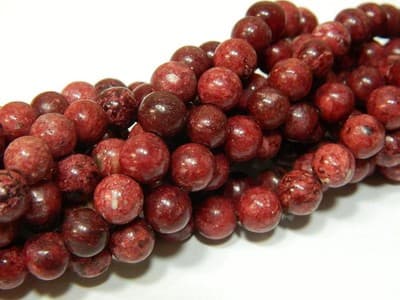 8MM Round Cranberry Red Crazy Lace Agate Craft Beads - Dyed & Heated Deep Red - Thumbnail 2