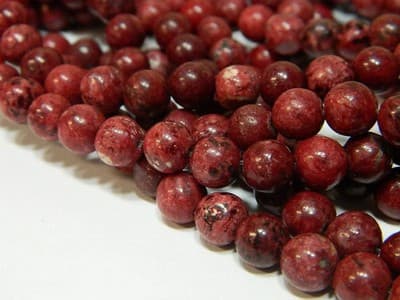 8MM Round Cranberry Red Crazy Lace Agate Craft Beads - Dyed & Heated Deep Red - Thumbnail 4
