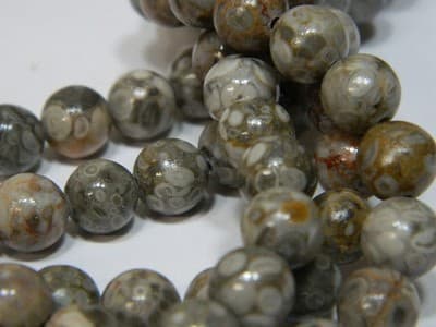 8MM Natural Fossilized Maifanite/Maifan Medical Stone Beads - - Thumbnail 8