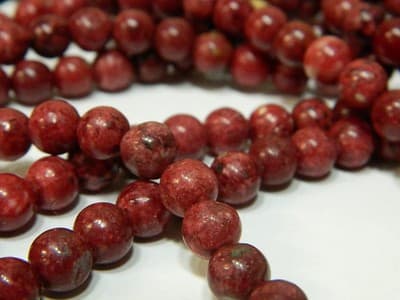 8MM Round Cranberry Red Crazy Lace Agate Craft Beads - Dyed & Heated Deep Red - Thumbnail 5