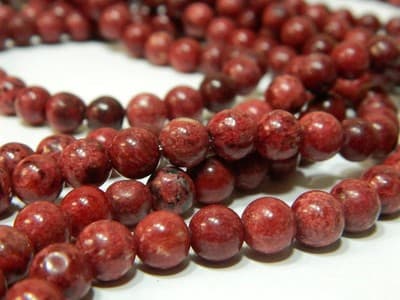 8MM Round Cranberry Red Crazy Lace Agate Craft Beads - Dyed & Heated Deep Red - Thumbnail 7