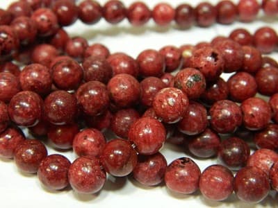 8MM Round Cranberry Red Crazy Lace Agate Craft Beads - Dyed & Heated Deep Red - Thumbnail 6