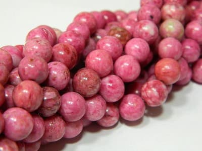 8MM Round Deep Pink Crazy Lace Agate Craft Beads - Dyed & Heated Pink Mexican - Thumbnail 6