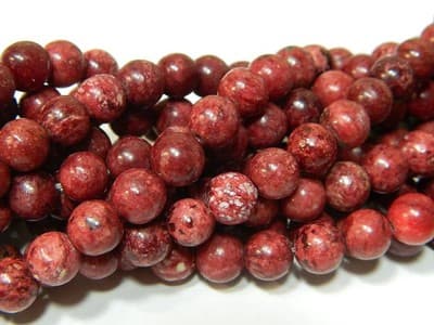 8MM Round Cranberry Red Crazy Lace Agate Craft Beads - Dyed & Heated Deep Red - Thumbnail 8