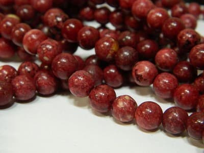 8MM Round Cranberry Red Crazy Lace Agate Craft Beads - Dyed & Heated Deep Red - Thumbnail 9