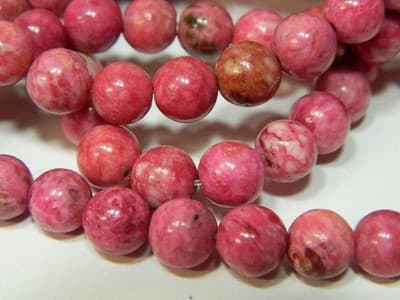 8MM Round Deep Pink Crazy Lace Agate Craft Beads - Dyed & Heated Pink Mexican - Image 1