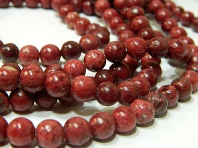 8MM Round Cranberry Red Crazy Lace Agate Craft Beads - Dyed & Heated Deep Red - Thumbnail 10