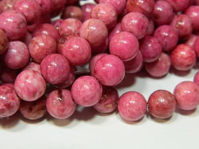 8MM Round Deep Pink Crazy Lace Agate Craft Beads - Dyed & Heated Pink Mexican - Thumbnail 5