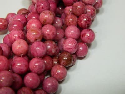 8MM Round Deep Pink Crazy Lace Agate Craft Beads - Dyed & Heated Pink Mexican - Thumbnail 8