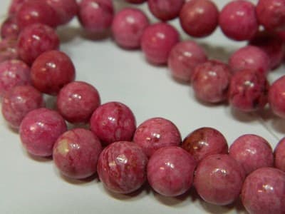 8MM Round Deep Pink Crazy Lace Agate Craft Beads - Dyed & Heated Pink Mexican - Thumbnail 7