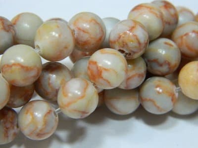 Round Red Line Jasper -Netstone Marble Beads - - Image 1