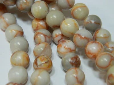 Round Red Line Jasper -Netstone Marble Beads - - Thumbnail 4