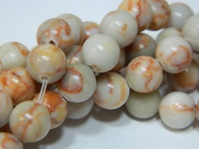Round Red Line Jasper -Netstone Marble Beads - - Thumbnail 2