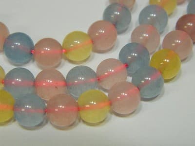 8MM Round Morganite Beads - Pastel Colors Dyed Morganite Jewelry Making Stone - Thumbnail 7