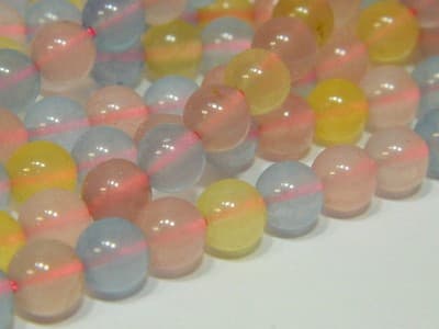 8MM Round Morganite Beads - Pastel Colors Dyed Morganite Jewelry Making Stone - Thumbnail 5
