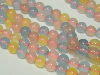 8MM Round Morganite Beads - Pastel Colors Dyed Morganite Jewelry Making Stone - Thumbnail 6