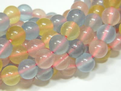 8MM Round Morganite Beads - Pastel Colors Dyed Morganite Jewelry Making Stone - Image 1
