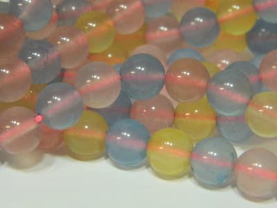 8MM Round Morganite Beads - Pastel Colors Dyed Morganite Jewelry Making Stone - Thumbnail 9