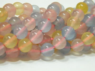 8MM Round Morganite Beads - Pastel Colors Dyed Morganite Jewelry Making Stone - Thumbnail 10