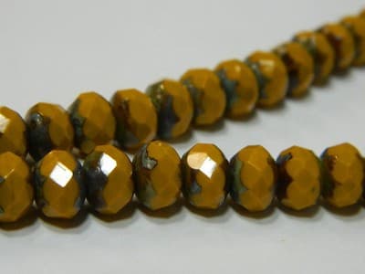 8MM Pumpkin Orange Fire Polished Faceted Czech Donut Beads - Czech Fire - Thumbnail 4