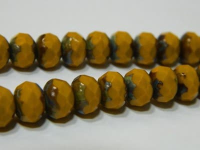 8MM Pumpkin Orange Fire Polished Faceted Czech Donut Beads - Czech Fire - Thumbnail 6
