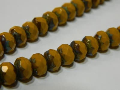 8MM Pumpkin Orange Fire Polished Faceted Czech Donut Beads - Czech Fire - Thumbnail 5