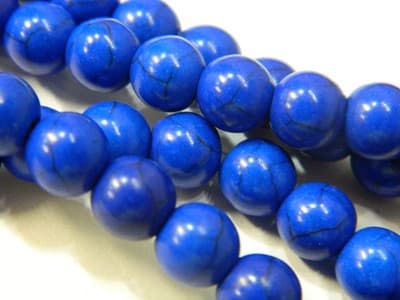 8MM Round Synthetic Blue Turquoise Beads - Deep Blue Turquoise Synthetic Craft - Thumbnail 7