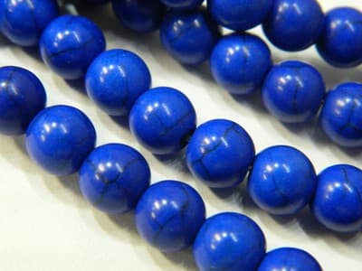 8MM Round Synthetic Blue Turquoise Beads - Deep Blue Turquoise Synthetic Craft - Thumbnail 6