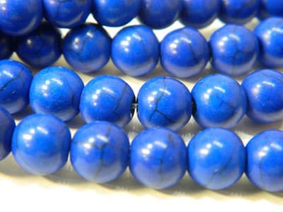 8MM Round Synthetic Blue Turquoise Beads - Deep Blue Turquoise Synthetic Craft - Thumbnail 5